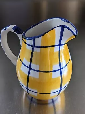 Buy Cabo Spanish Yellow And Blue Check Vintage Jug Mediterranean Ceramic • 9.99£