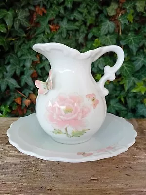 Buy  St Michael Vintage Butterfly-Floral Milk/Cream Jug And Bowl 5982/5204. • 15£
