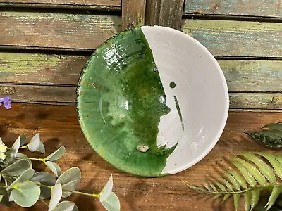 Buy Rustic Moroccan Green Glazed Tamegrout Bowl Plate Dish • 45£