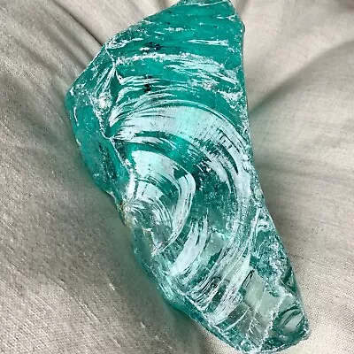 Buy Glass Rock Beautiful 💎 Object Slag Aqua Blue Mineral Ornament • 18£