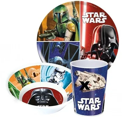Buy Disney Star Wars 2 Piece Kids Dishes Star Wars Soup Bowl Plate • 7.75£