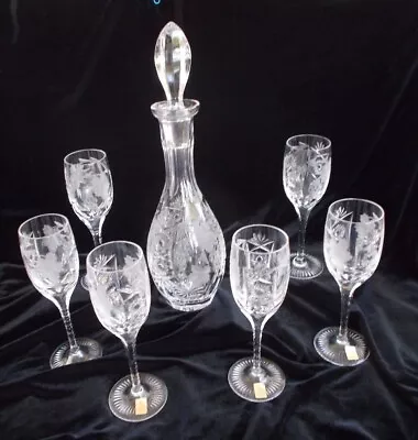 Buy Nachtmann Traube Liqueur Decanter And 6 Sherry Glasses - Perfect Condition • 312.96£