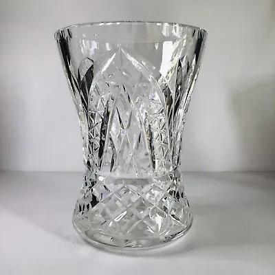 Buy Vintage Heavyweight Cut Crystal Czech Bohemian Vase With Gothic Arch Pattern • 9.99£