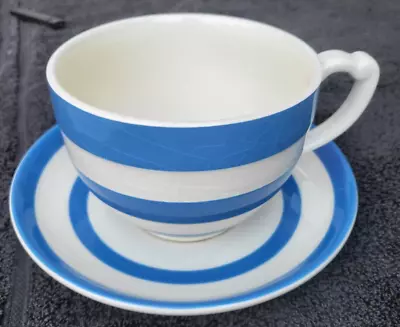 Buy T.G. Green Gresley Cornishware White And Blue JAMBO Cup And Saucer. • 70.18£