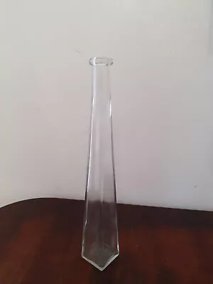 Buy Thin Large Clear Glass Single Flower Vase Bottle • 14.95£