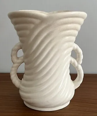 Buy Mantel Vase Sylvac Art Deco White Rope Twist 307 Large Vintage 1930s H22cm • 7.99£