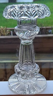 Buy ANTIQUE GLASS CANDLESTICK HEAVY CUT CRYSTAL C.1850 • 49£