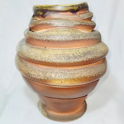 Buy Soda Hand Thrown Wood Fired Beehive Asymmetrical Medium Size Pottery Vase 8.5  • 102.06£