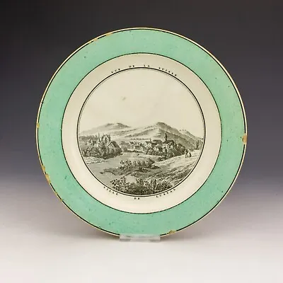 Buy Antique Criel French Creamware Pottery - Vue De La Suisse - Transferware Plate • 9.99£