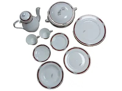 Buy Vintage Aynsley South Pacific Red Bone China Made In England 20pcs Set • 150£