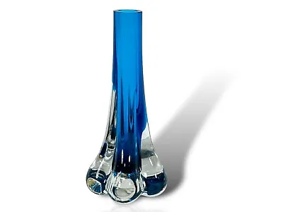 Buy Whitefriars #9728 Blue Glass Elephants Foot Vase Geoffrey Baxter • 30£