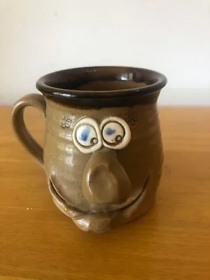 Buy Vintage Studio Pottery Ugly Mug. Clay With Raised Features. Glazed. • 8£