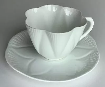 Buy Vintage Shelley Dainty White Cup And Saucer - Green Backstamp - Good Condition • 5£