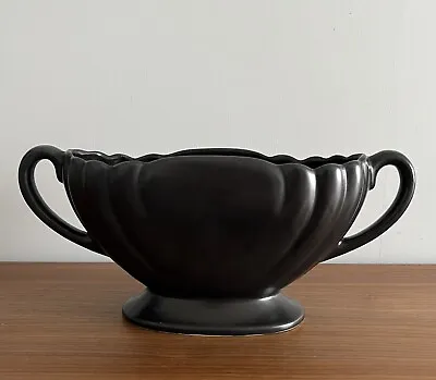 Buy Vintage Dartmouth Mantel Vase Black Twin Handles Constance Spry Style 31cm • 18.99£