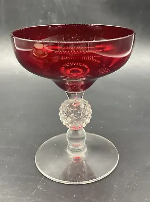 Buy Vintage Morgantown Spanish Ruby Red Golf Ball Champagne Cocktail Sherbet Glass • 8.16£