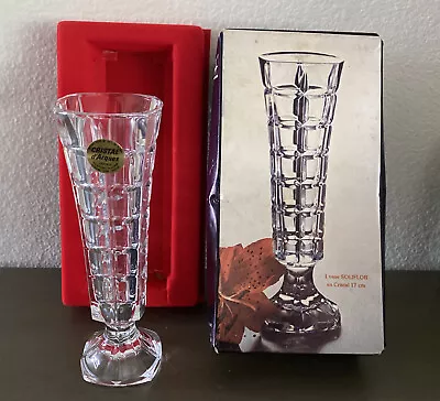 Buy Cristal D'Arques Durand  Soliflor  Waffle Cut Cristal ~ Bud Vase With Box  • 9.60£