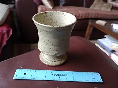Buy Truro Pottery Cornwall. Stoneware Speckled Glaze Goblet. 20cl Cap. 9cm Tall. • 7£