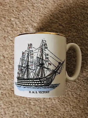 Buy Vintage HMS Victory Mug Lord Nelson Pottery England Gilt Rim 6.75cm Tall • 7.95£