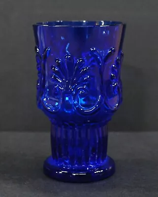 Buy Cobalt Blue Ribbed Pedestal Cup, Raise Shell Design, 2.5 X2.5 X4.25  • 18.49£