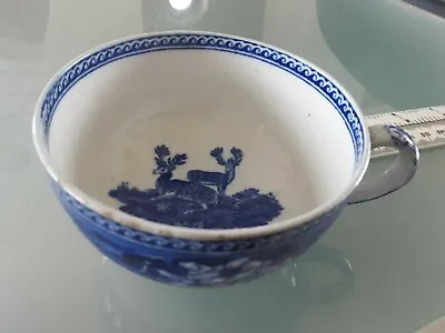 Buy Antique C1800 Flow Blue And White Tea Cup Flowers & Stags English Victorian  • 9.99£