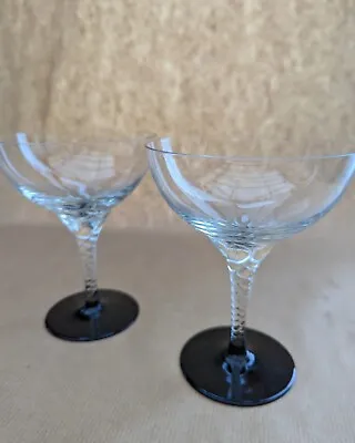 Buy Vintage Twisted Stem Champagne Coupes • 15£