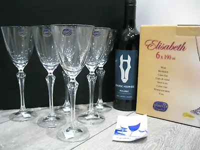 Buy Boxed Set Of 6x Bohemia Crystal  Elisabeth  Wine Glasses-*Brand New In Box* • 36£