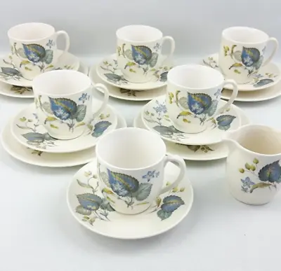 Buy Sylvac Ware Lime Grove -  18 Piece Tea Set - Blue Floral Vintage • 25£