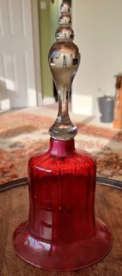 Buy Large Antique Victorian Cranberry Fluted Glass Bell 10.5  High • 40£