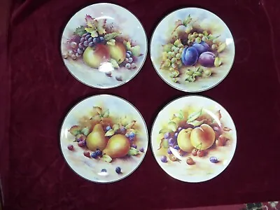 Buy 4 Vintage Fenton China Harvest Fruit Design Cabinet 9 3/4   Plates • 45£