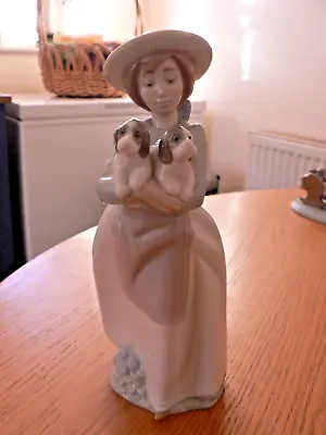 Buy A Lovely Lladro / Nao  1156  What An Armful  Girl With Puppies Figure. • 14.99£