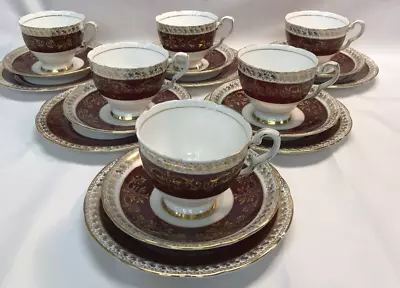 Buy Royal Staffordshire Vintage 8680 Gilded Bone China Cups Saucers Side Plates 18pc • 45£