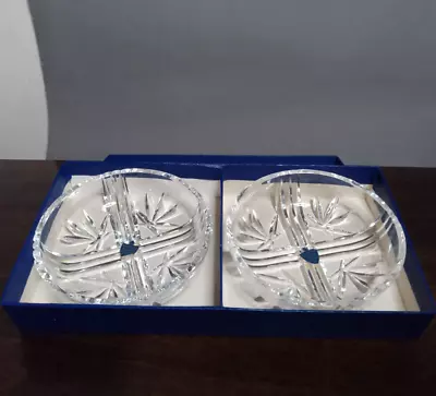 Buy WATFORD Crystal/Cut Glass 2x Small Dishes/ Pin Trays Boxed - 10cm Diameter • 6£