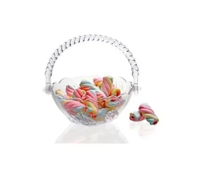 Buy Glass Bowl Dish Basket Crystal Sweet Sugar Candy Chocolate With Plastic Handle • 9.99£