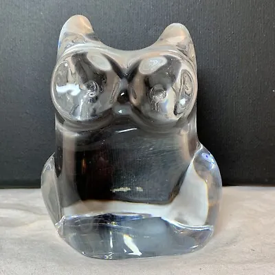 Buy Vintage Orrefors Crystal Glass Owl Paperweight Figurine 9.5x7.5cm Sweden • 33.12£