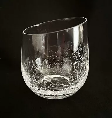 Buy Pier 1 Clear Crackle Angle Slant Rim Stemless Wine Glass Tumbler 4  Retired • 24£
