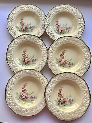 Buy Vintage Crown Ducal Florentine Picardy Pattern 6 Soup Bowls Art Deco. • 48£
