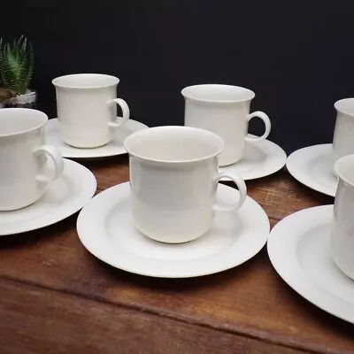Buy Arabia Finland Pottery Cups And Saucers Set White Porcelain Arctica Discontinued • 35£