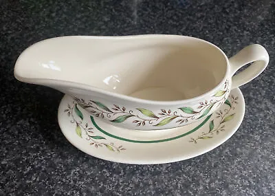 Buy ROYAL DOULTON ALMOND WILLOW D 6373 - DINNERWARE - Sauce Boat And Plate • 10.99£