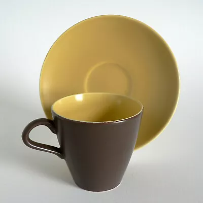 Buy Poole Pottery Sweetcorn & Brazil Tall Tea Cups & Saucers Duo Twintone C107 Retro • 7.99£