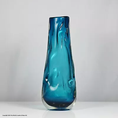 Buy Whitefriars Kingfisher Blue Glass Knobbly Vase • 60£