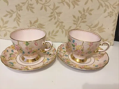 Buy Beautiful Tuscan China Japonica Pattern Chintz Pair Cups And Saucers • 8£