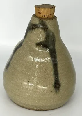 Buy Handmade Signed Brown Clay Glazed Bulbous Round Shaped Pottery Vase • 28.89£