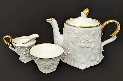 Buy Royal Stafford Bone China ~ Old English Oak ~ Teapot + Sugar + Creamer ~ England • 71.13£