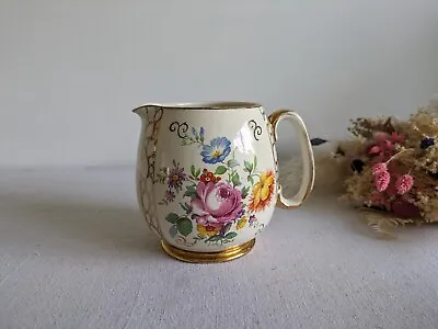 Buy VINTAGE SADLER POTTERY FLORAL AND GILDED CHINTZ JUG 1930S 1940S VERY PRETTY 12cm • 12£
