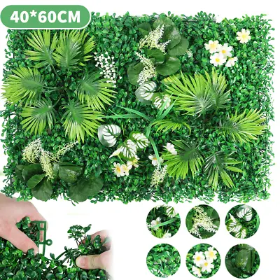 Buy 60x40cm Artificial Plant Wall Mat Fence Greenery Panel Decor Foliage Hedge Grass • 6.99£