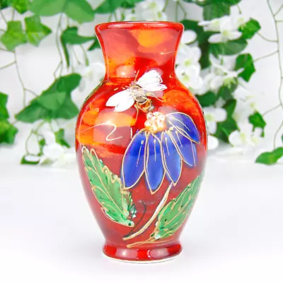 Buy Anita Harris Vase Hand Painted Bee Design English Studio Pottery 13cm • 74.99£