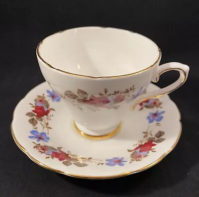 Buy Royal Sutherland Fine Bone China Floral/Gold Staffordshire Tea Cup & Saucer Set • 10.46£