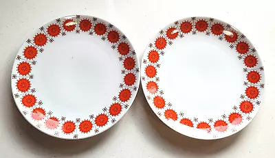 Buy Thomas Rosenthal Dessert Plates Germany Set Of 2 White W/ Red Pattern 6  • 37.84£