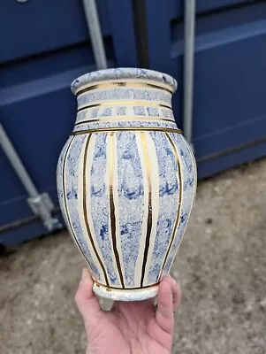 Buy Vintage Philippa De Burlet Studio Art Pottery Vase Hand Painted Devon Striped • 50£