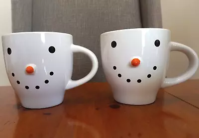 Buy 2 Royal Norfolk Snowman Face 3D Nose 16 Oz Coffee Mugs / Used / Greenbriar Int'l • 16.11£